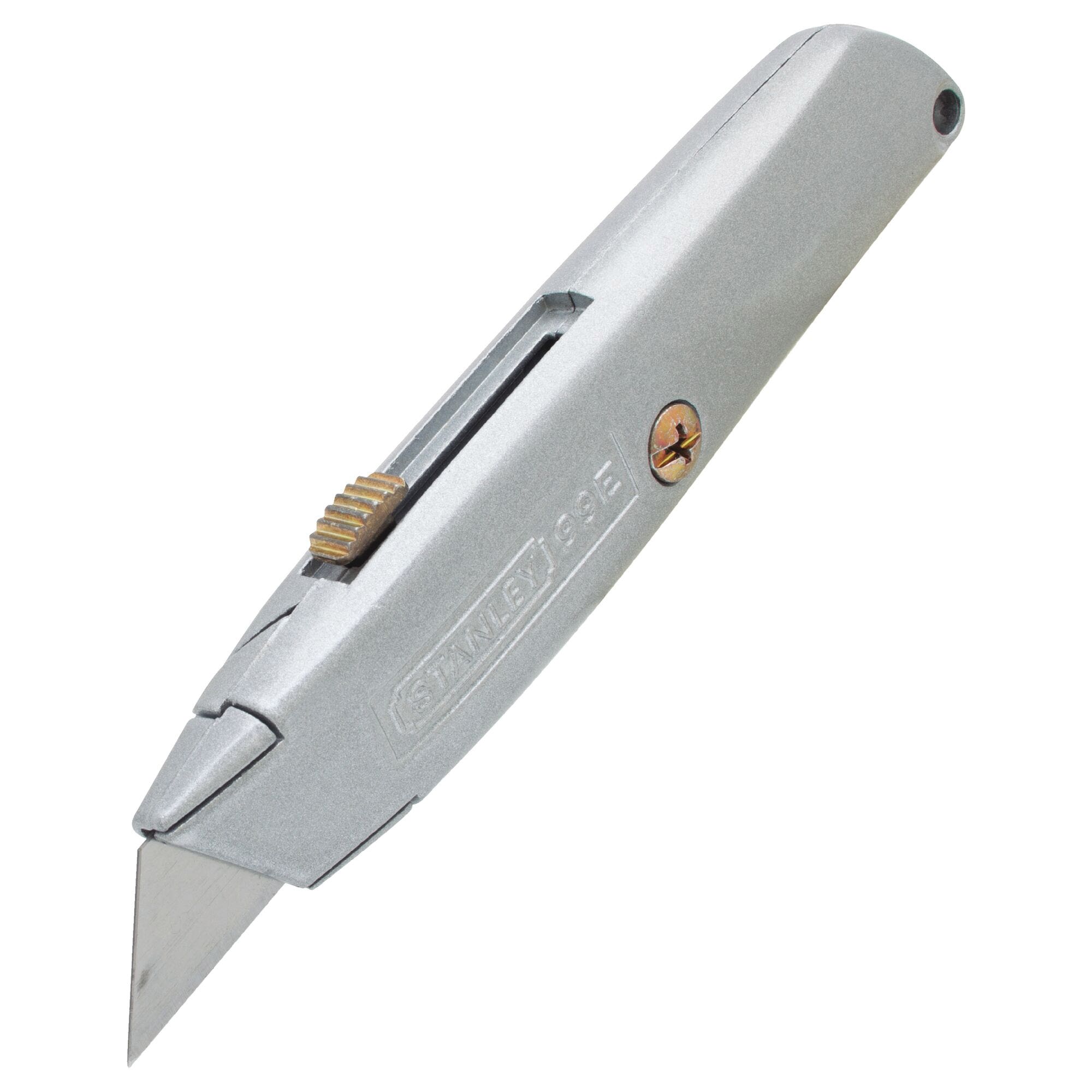 STANLEY 99E 10-099 Utility Knife, 2-7/16 in L Blade, 3 in W Blade, HCS Blade, Straight Handle, Gray Handle