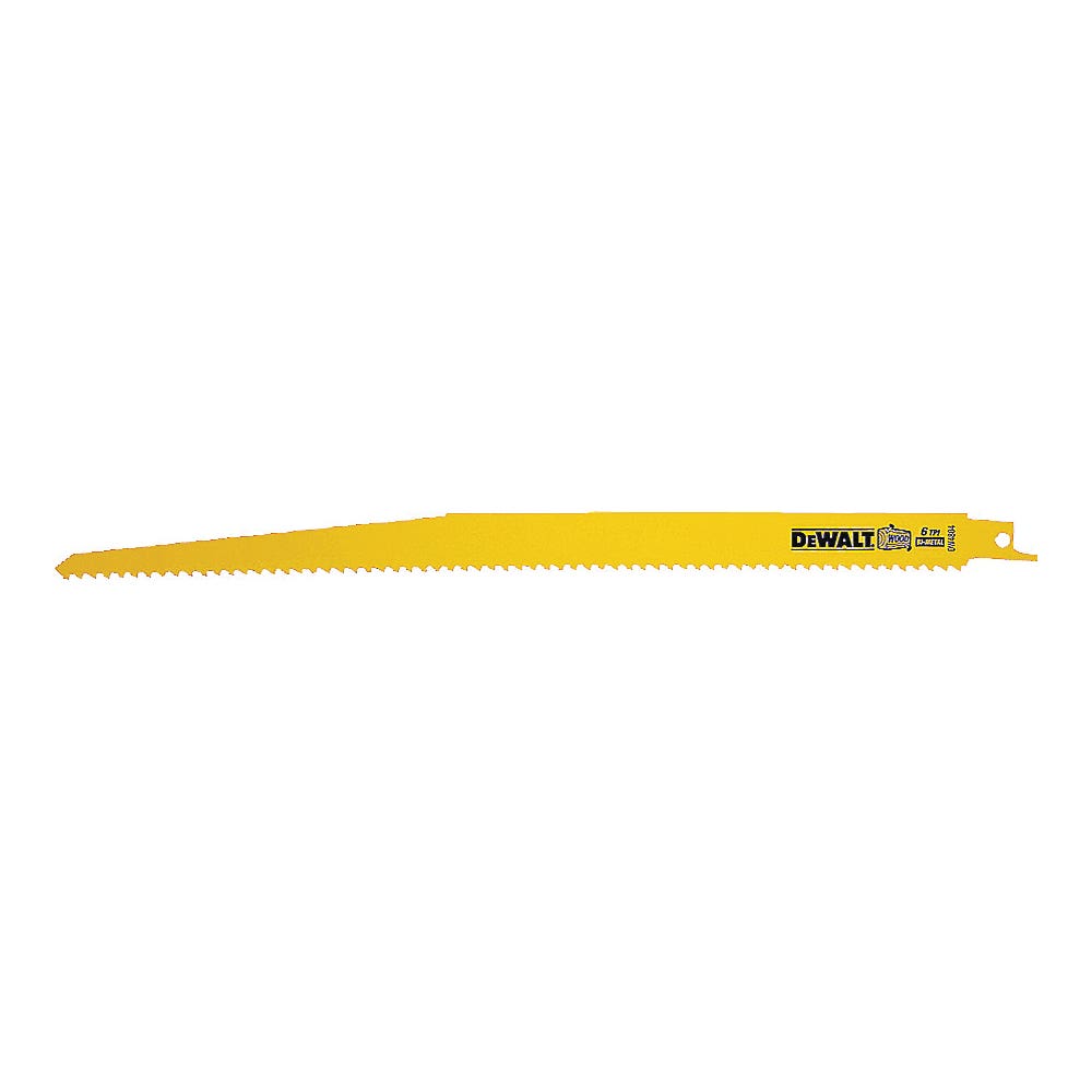 DEWALT DW4804 Reciprocating Saw Blade, Applicable Materials: Wood, 3/4 in W, 12 in L, 6 TPI