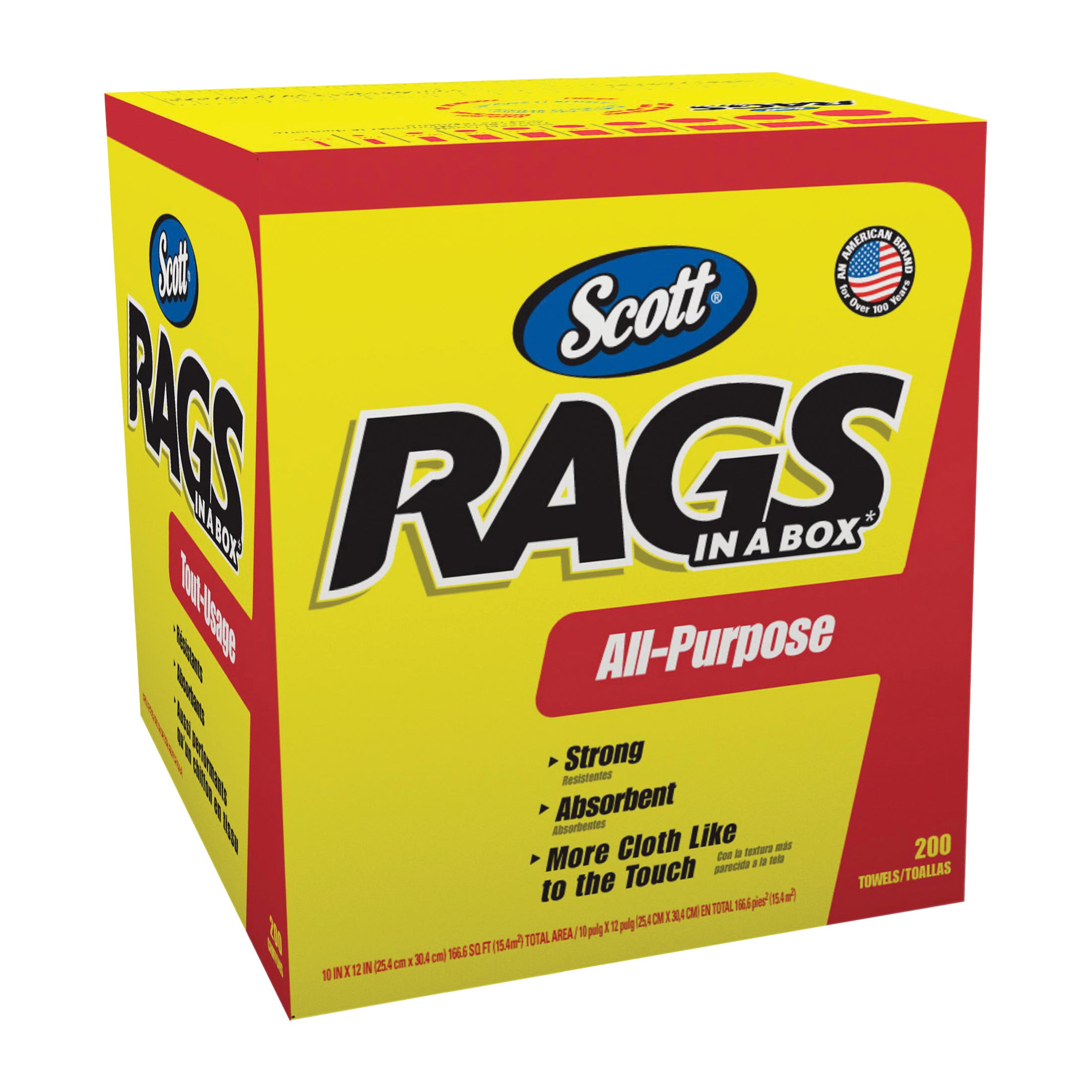 Scott 75260 Painter's Rag, 10 x 12 in, Cellulose Fiber, White