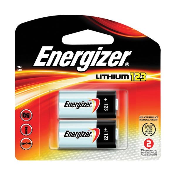 Energizer EL123AP Series EL123APB2 Battery, 3 V Battery, 1500 mAh, Manganese Dioxide, Lithium