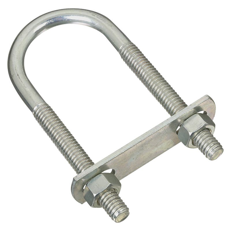 National Hardware N222-133 U-Bolt, 3-3/4 in L Inside, 1-3/8 in W Inside, 5/16-18 Thread, 2-1/4 in L Thread, Steel, Zinc