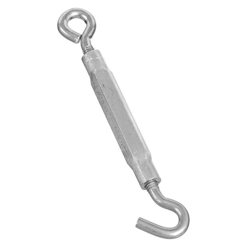 National Hardware 2172BC Series N221-861 Turnbuckle, 90 lb Working Load, 1/4-20 Thread, Hook, Eye, 7-1/2 in L Take-Up