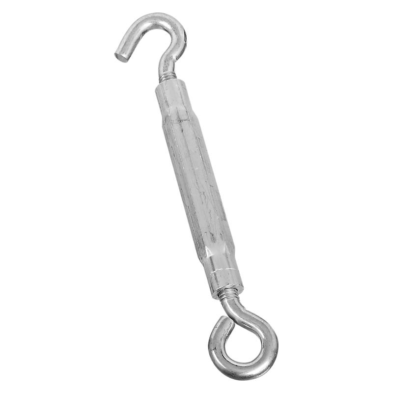 National Hardware 2172BC Series N221-887 Turnbuckle, 215 lb Working Load, 3/8-16 Thread, Hook, Eye, 10-1/2 in L Take-Up
