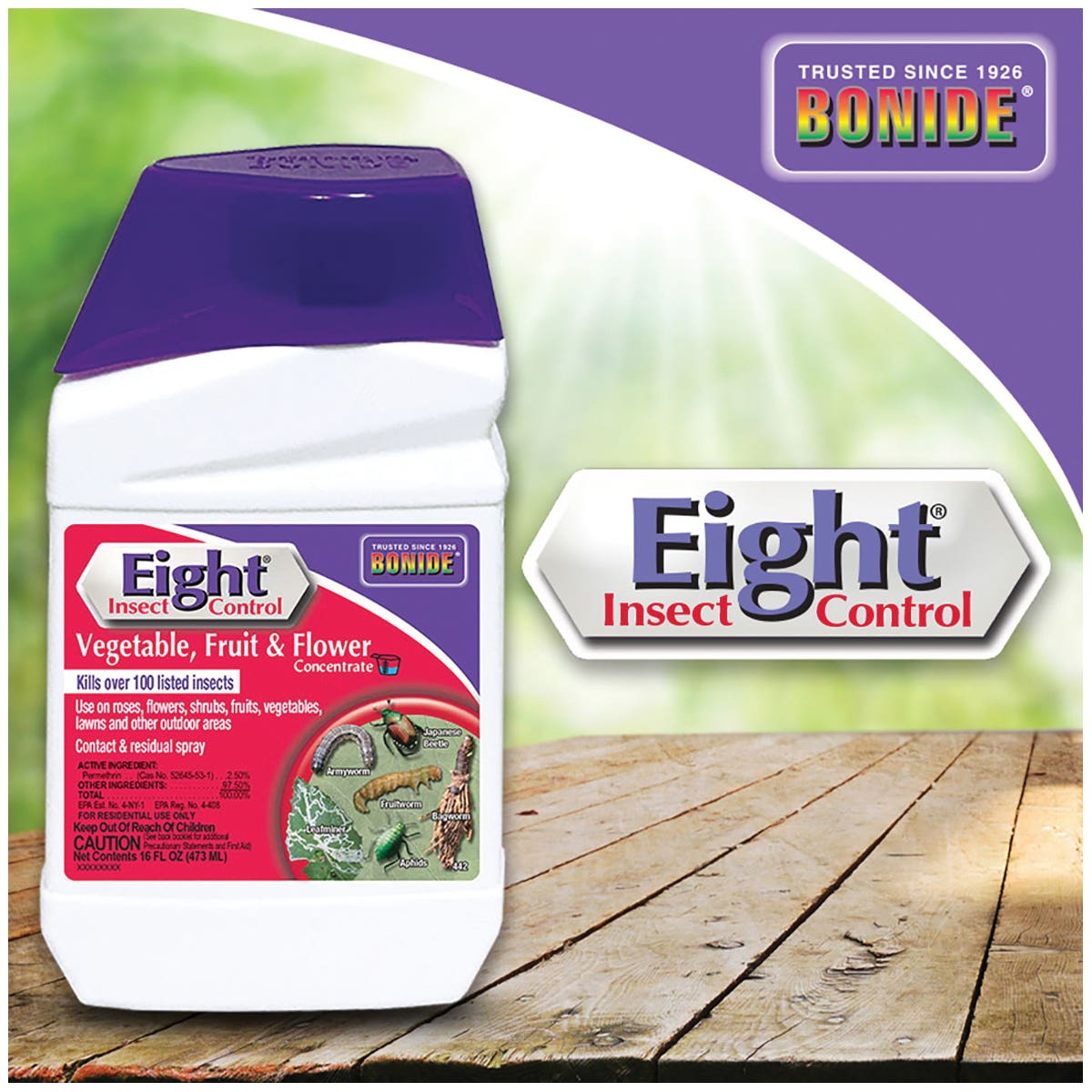Bonide Eight 442 Insect Control, Liquid, Spray Application, 1 pt Bottle