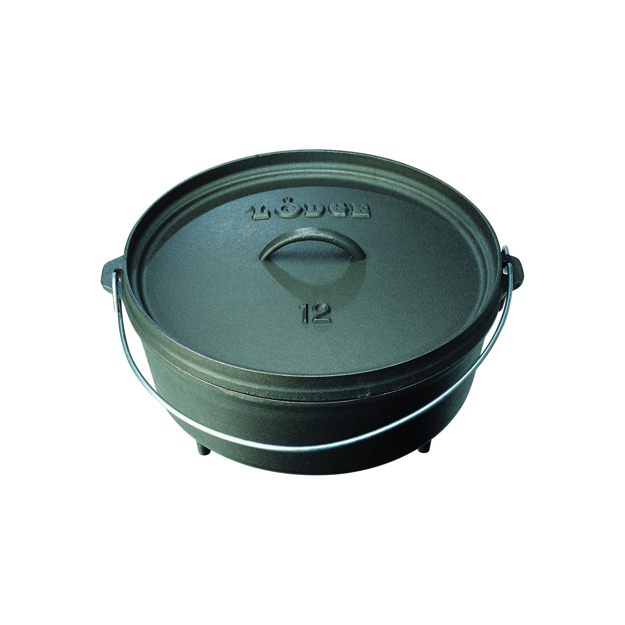 Lodge Camp Dutch Oven, 4 qt Capacity, Cast Iron, Black, Bail Handle