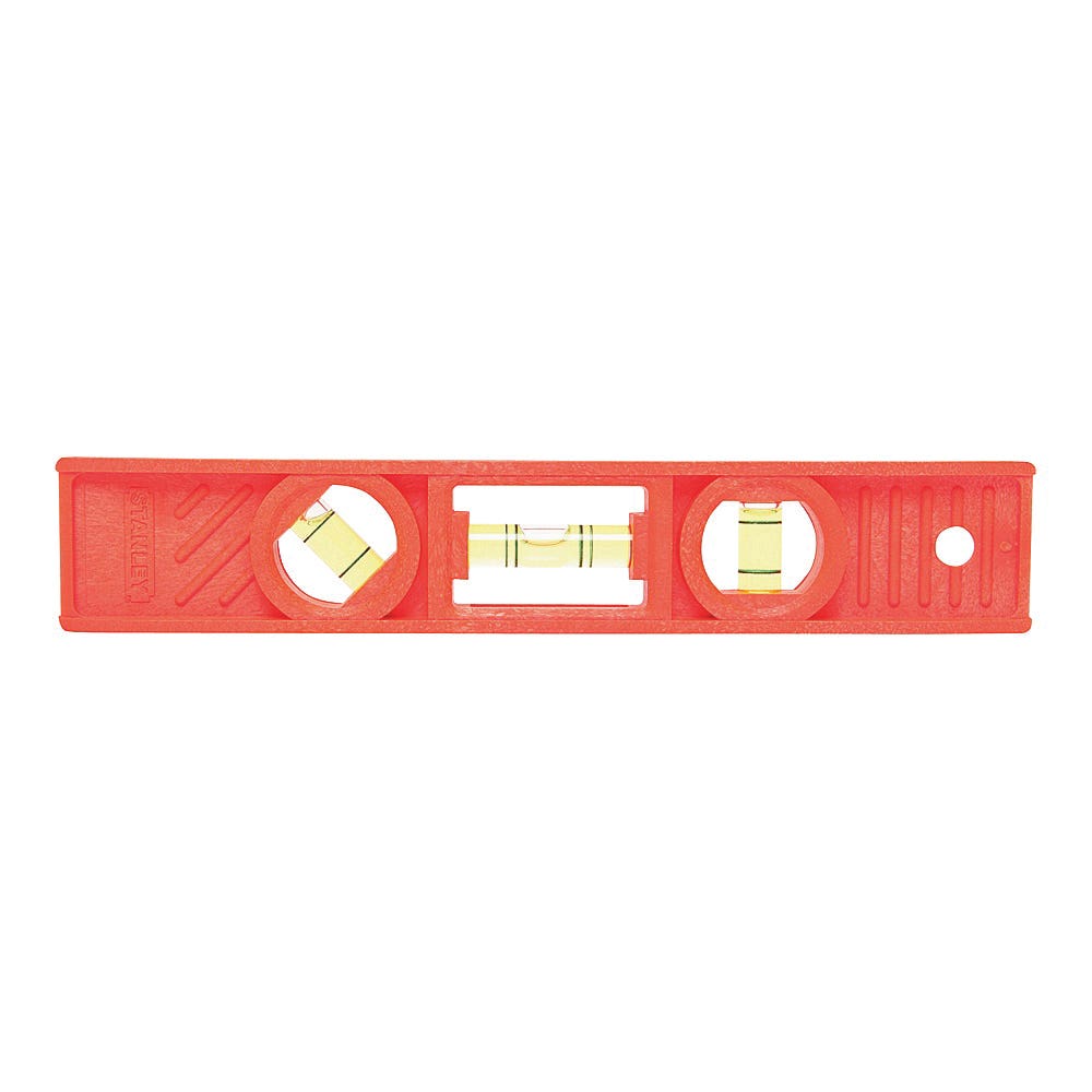 STANLEY 42-294 Torpedo Level, 8 in L, 3-Vial, 1-Hang Hole, Non-Magnetic, ABS, Orange