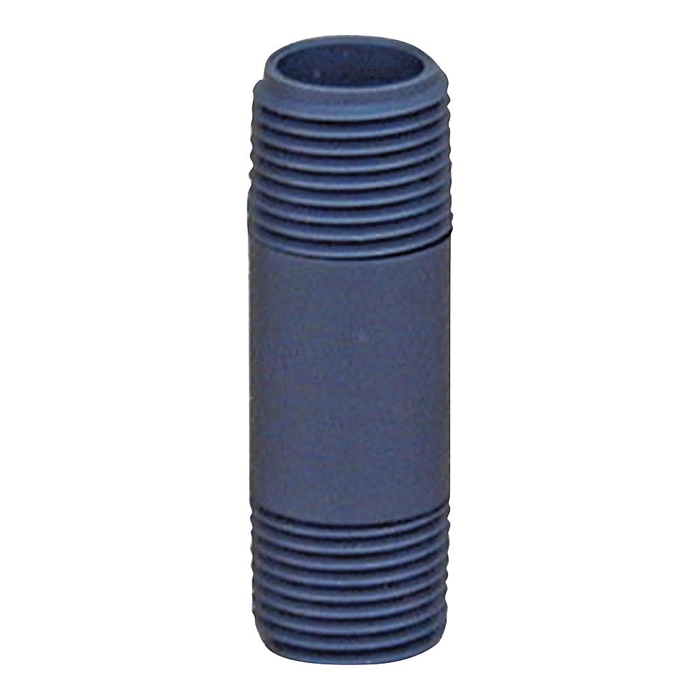 Genova 300 Series Pipe Nipple, 1/2 in, MIP, PVC, Gray, SCH 80 Schedule, 6 in L