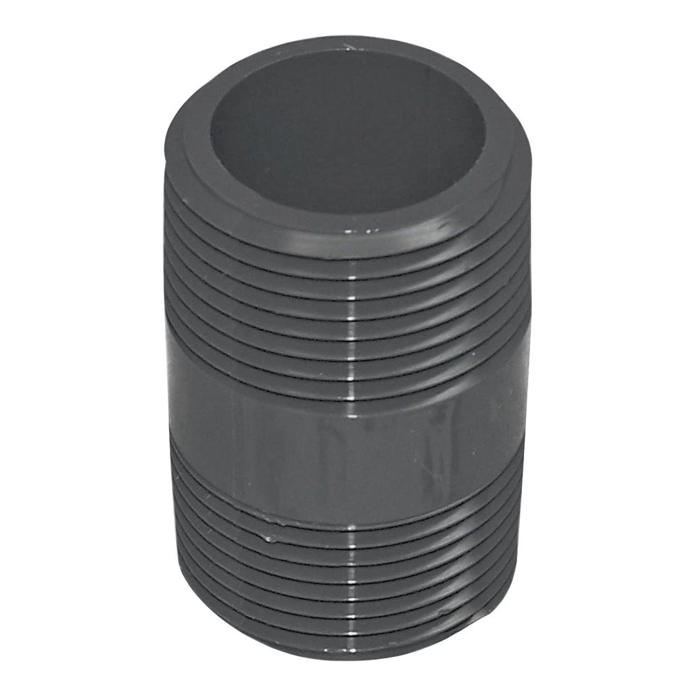Genova 300 Series Pipe Nipple, 3/4 in, MIP, PVC, Gray, SCH 80 Schedule, 2 in L