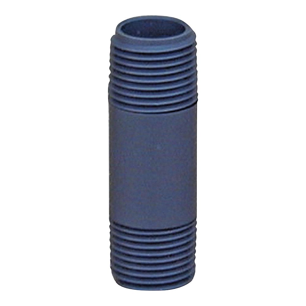 Genova 300 Series Pipe Nipple, 1/2 in, MIP, PVC, Gray, SCH 80 Schedule, 2 in L