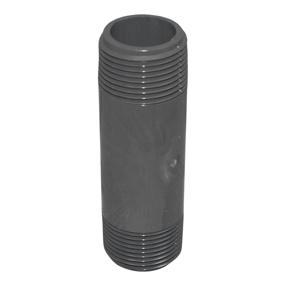 Genova 300 Series Pipe Nipple, 1/2 in, MIP, PVC, Gray, SCH 80 Schedule, 4 in L