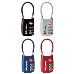 Master Lock 4688D Luggage Lock, 1/8 in Dia Shackle, 1-1/2 in H Shackle, Steel Shackle, Metal Body, 1-3/16 in W Body
