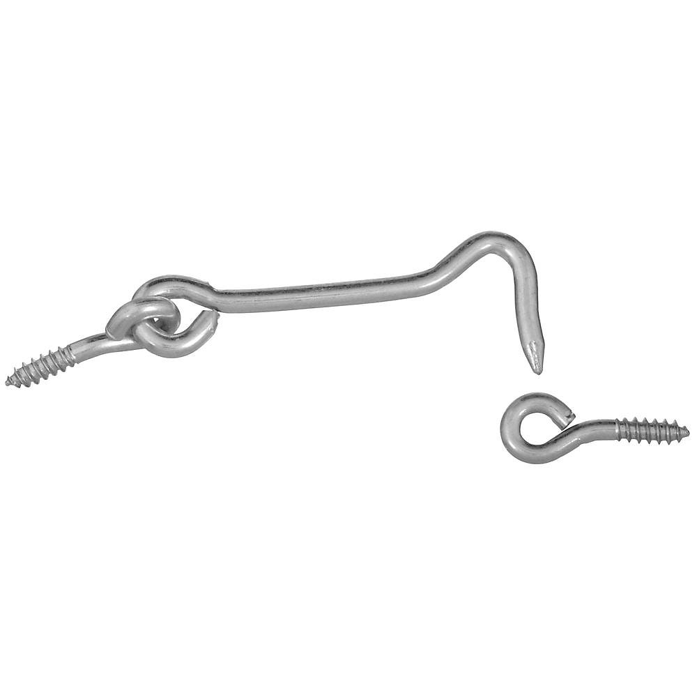 National Hardware V2000 Series N117-994 Hook and Eye, 3 in L Dimensions, Steel, Zinc, 2/PK