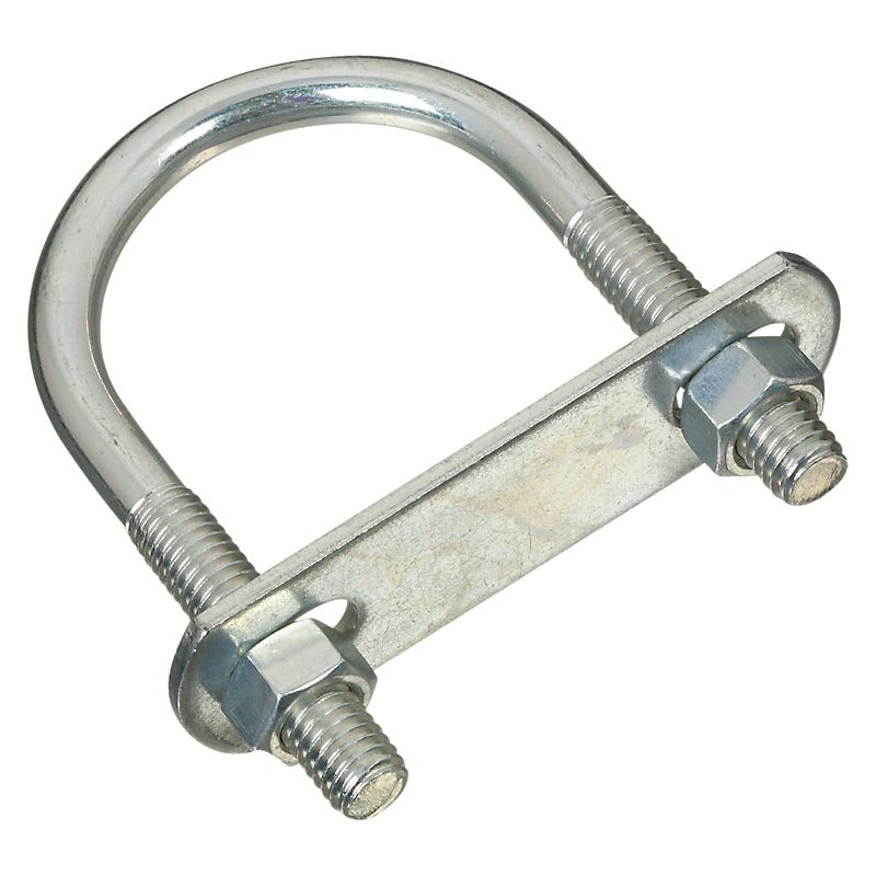 National Hardware N222-190 U-Bolt, 3-1/2 in L Inside, 2 in W Inside, 3/8 in Thread, Steel, Zinc