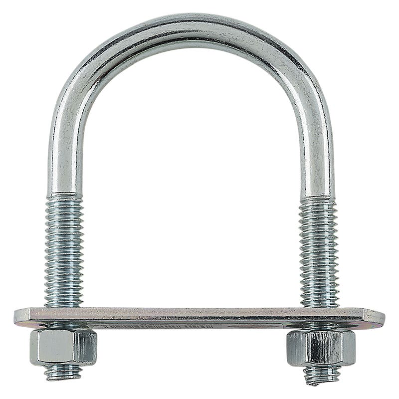 National Hardware N222-190 U-Bolt, 3-1/2 in L Inside, 2 in W Inside, 3/8 in Thread, Steel, Zinc