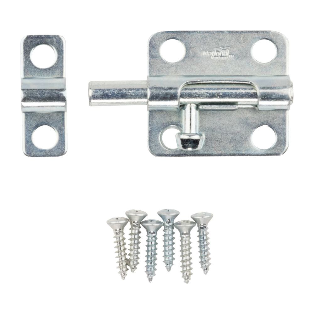 National Hardware N151-449 Barrel Bolt, 0.32 in Dia Bolt Head, 2-1/2 in L Bolt, Steel, Zinc