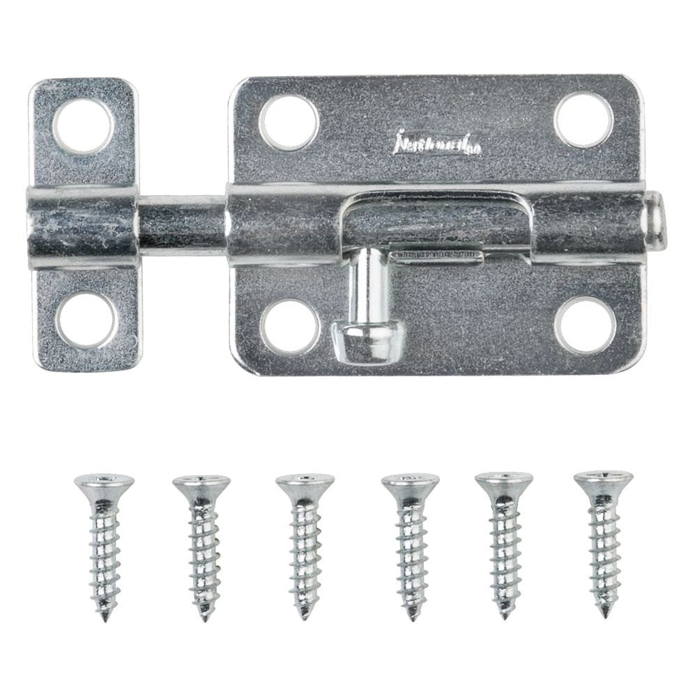 National Hardware N151-555 Barrel Bolt, 0.32 in Dia Bolt Head, 3 in L Bolt, Steel, Zinc