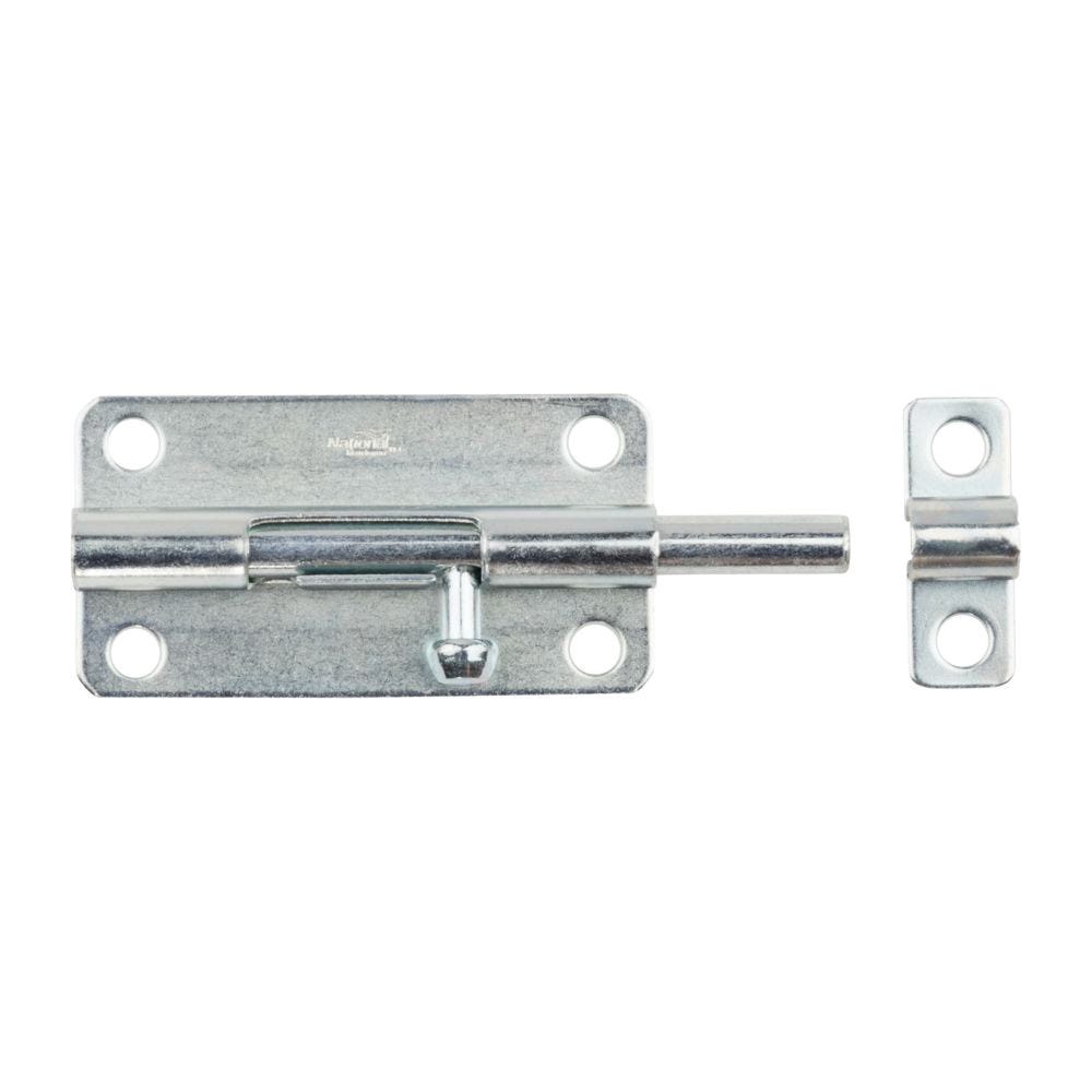 National Hardware N151-654 Barrel Bolt, 0.32 in Dia Bolt Head, 4 in L Bolt, Steel, Zinc