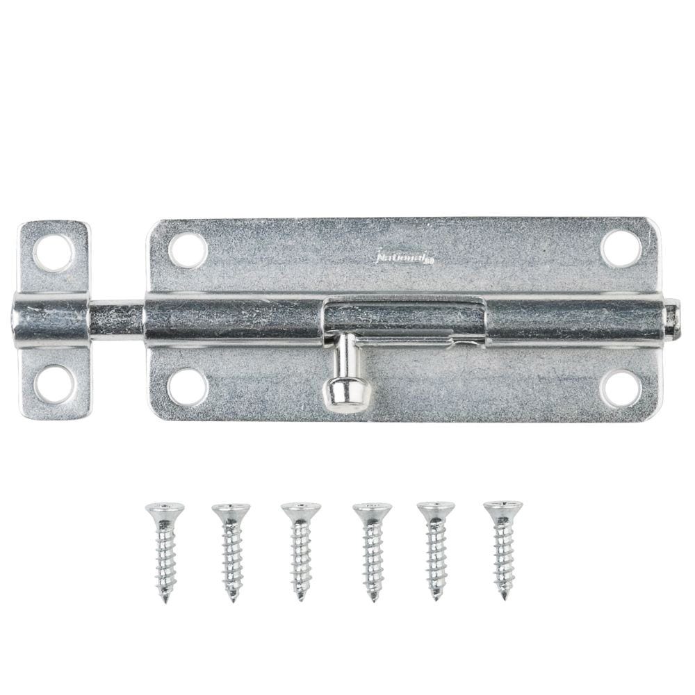 National Hardware N151-738 Barrel Bolt, 0.32 in Dia Bolt Head, 5 in L Bolt, Steel, Zinc