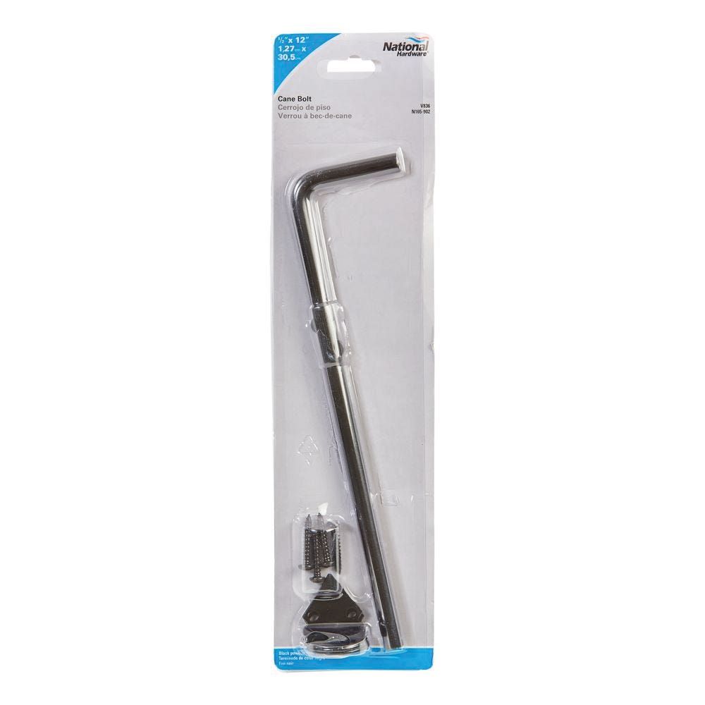 National Hardware V836 Series N165-902 Cane Bolt, 1/2 in Bolt Head, Steel