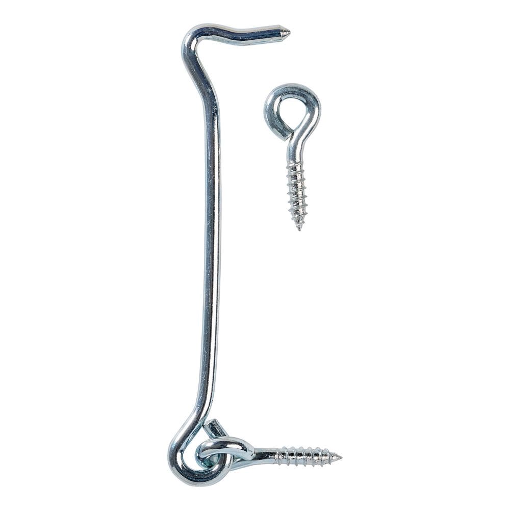 National Hardware V2000 Series N226-381 Hook and Eye, 6 in L Dimensions, Steel, Zinc, 1/PK