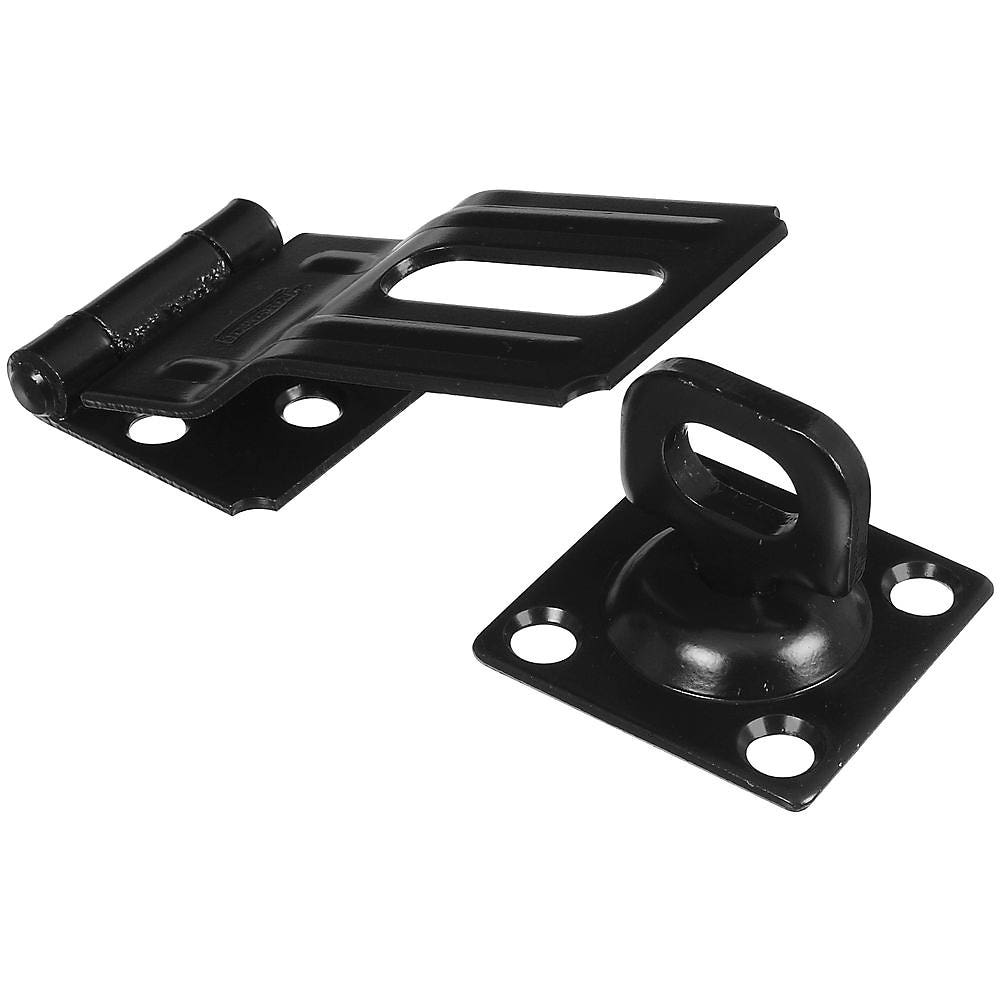 National Hardware V32 Series N305-979 Safety Hasp, 3-1/4 in L, 1-1/2 in W, Steel, 0.41 in Dia Shackle, Swivel Staple