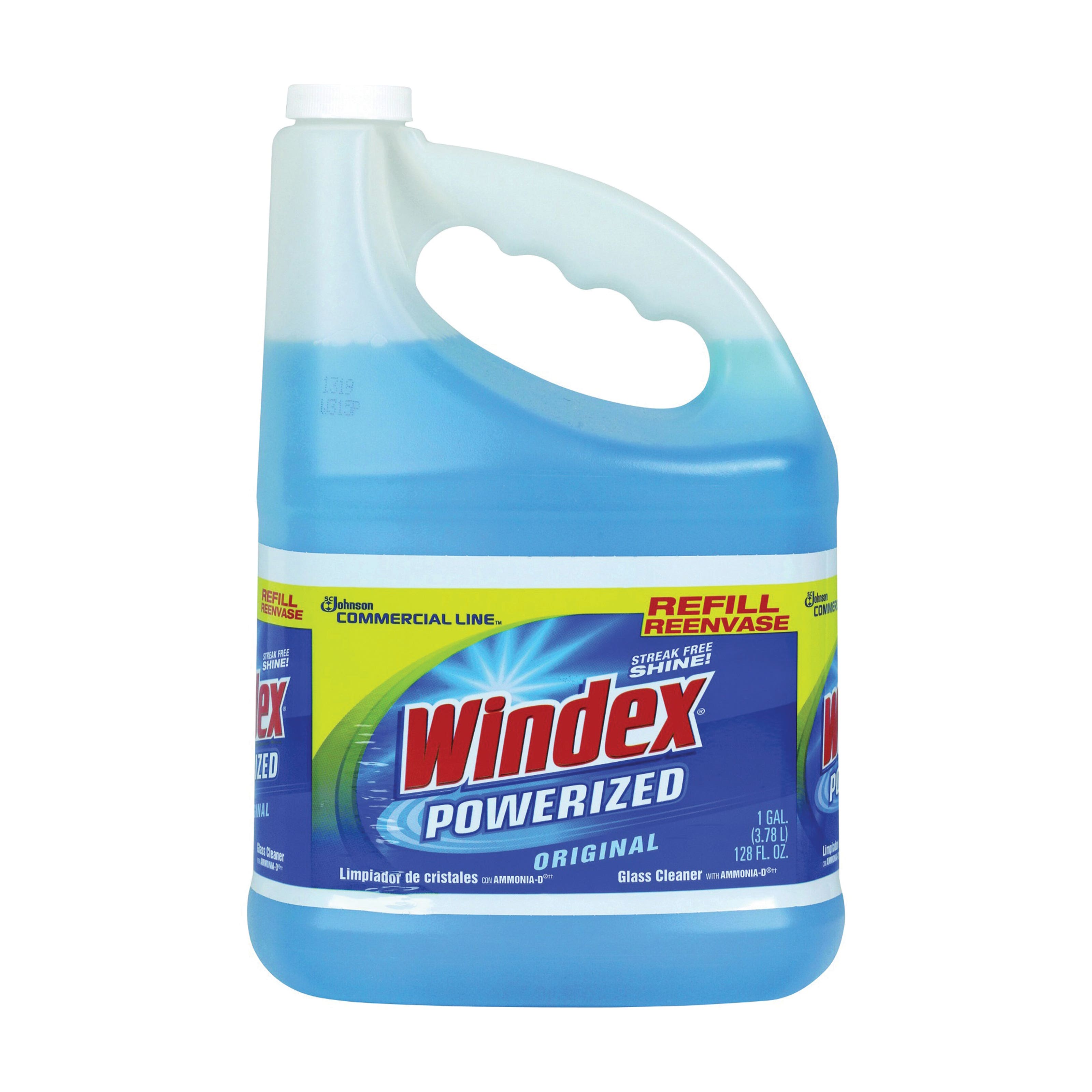 Windex Glass Cleaner Refill, 128 oz Bottle, Liquid, Pleasant, Blue
