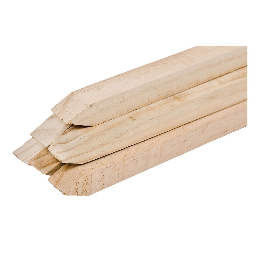 Gardener's Blue Ribbon Garden Stake, 4 ft L, Wood, Natural