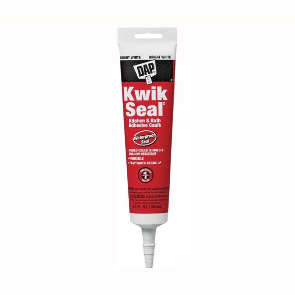 DAP 18001 Kitchen and Bath Caulk, White, -20 to 150 deg F, 5.5 oz Tube
