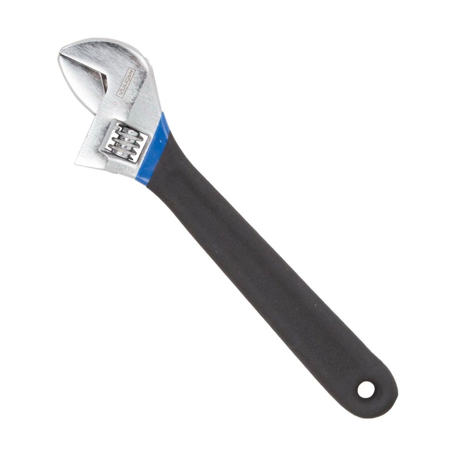 Vulcan JL149103L Adjustable Wrench, 10 in OAL, 1.04 in Jaw, Steel/Vinyl, Chrome, Non-Slip Grip Handle