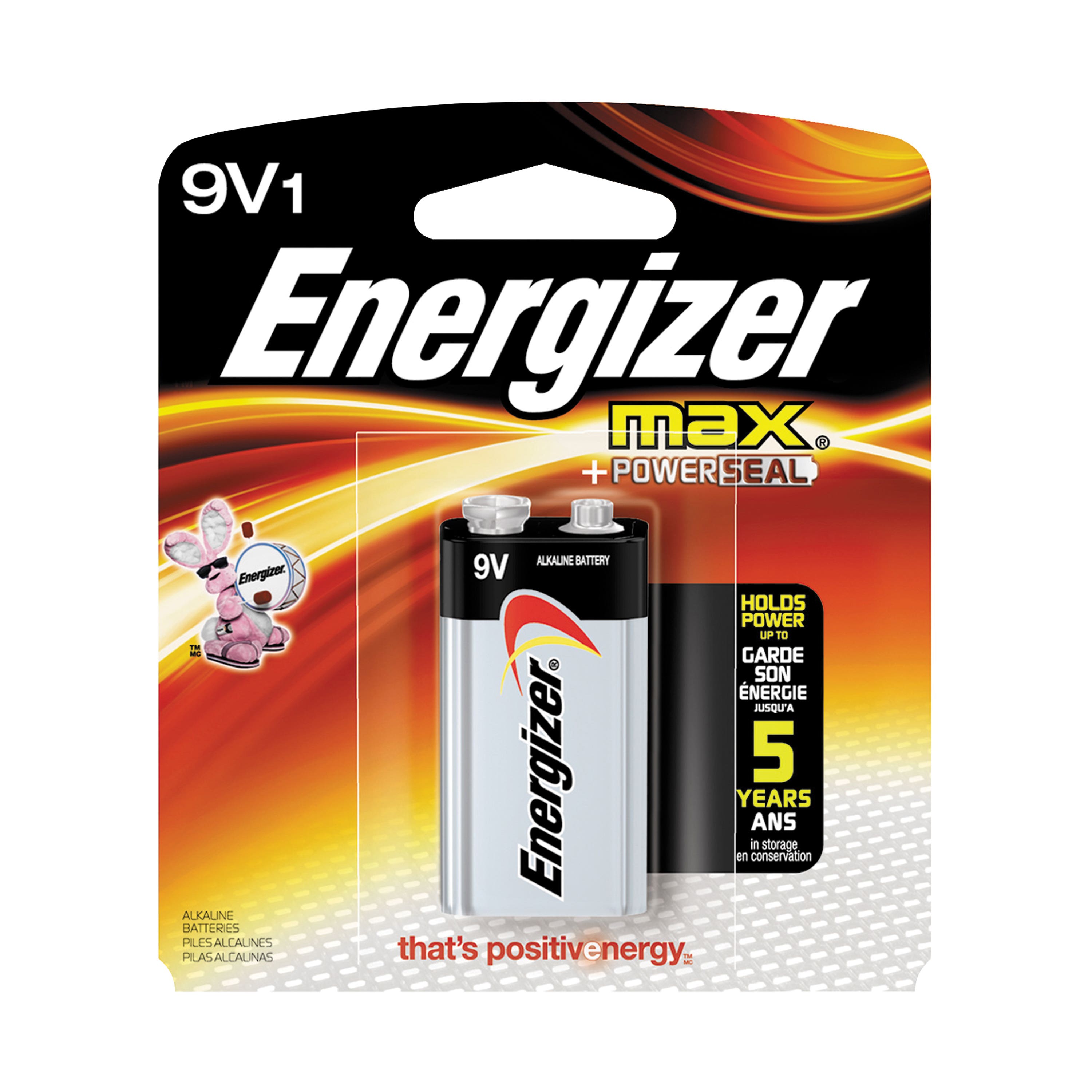 Energizer 522BP Battery, 9 V Battery, Alkaline, Manganese Dioxide, Zinc, Rechargeable: No