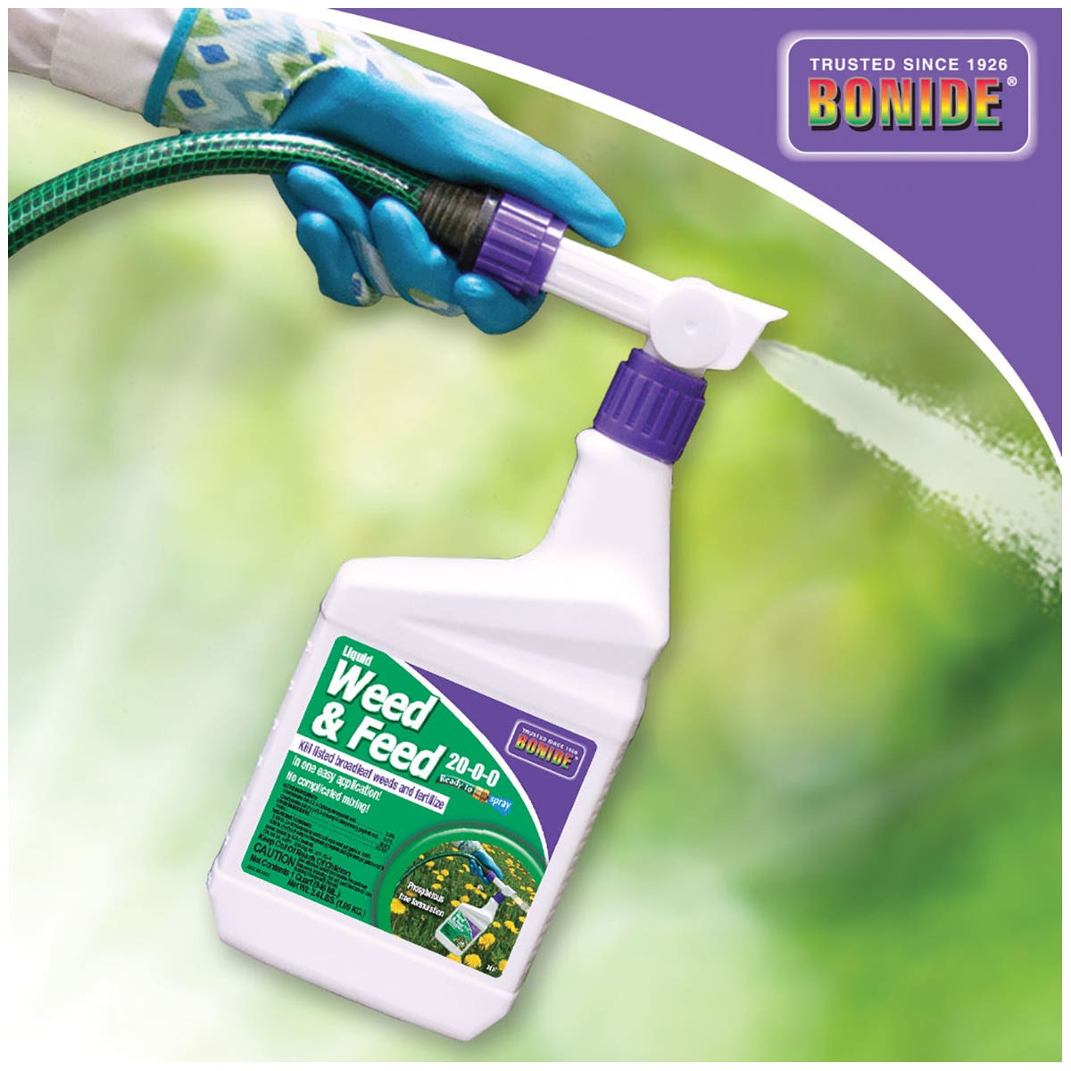 Bonide 301 Weed and Feed Lawn Fertilizer, 1 qt, Liquid, 20-0-0 N-P-K Ratio