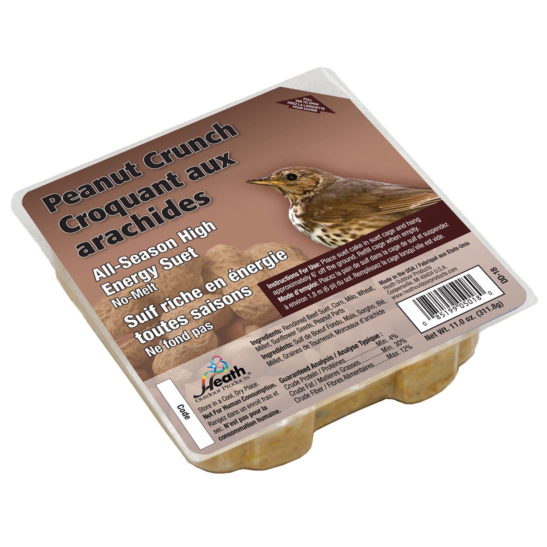 Heath Suet Cake, All-Season, Peanut Crunch, 11 oz