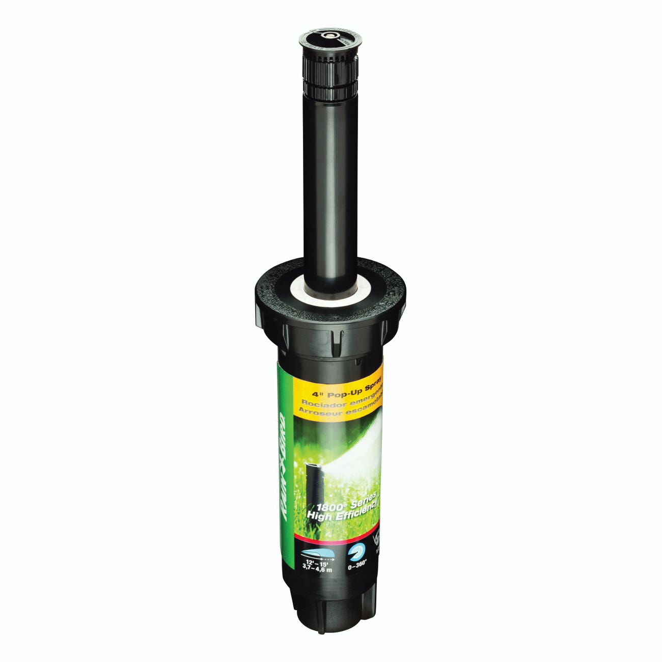 Rain Bird Spray Head Sprinkler, 1/2 in Connection, FNPT, 8 to 15 ft, Polypropylene