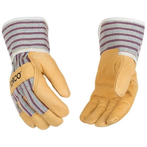 Kinco 1927-C Protective Gloves with Safety Cuff, Wing Thumb, Blue/Tan