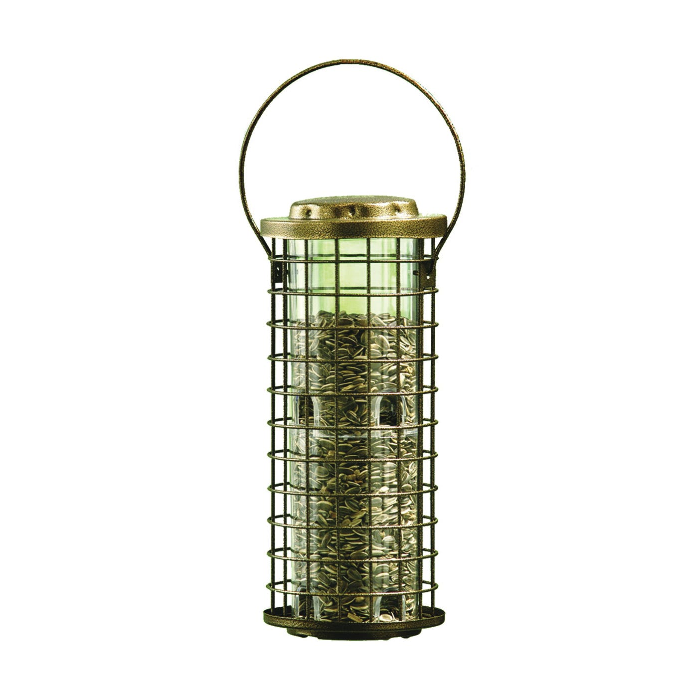 Perky-Pet Squirrel Stumper Feeder, Metal/Plastic, Clear, Antique Gold, Hanging