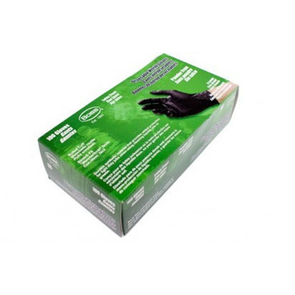 Boss 1UH0006B-L Seamless Disposable Gloves, L, Nitrile, Powder-Free, Black, 9 in L