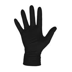 Boss 1UH0006B-L Seamless Disposable Gloves, L, Nitrile, Powder-Free, Black, 9 in L