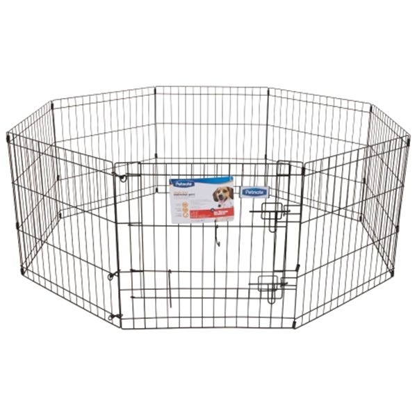 Petmate 55014 Exercise Pen with Door, 192 in OAL, 0.3 in OAW, 42 in OAH, Black