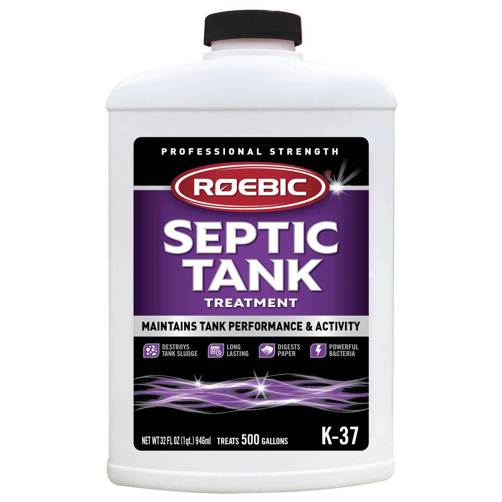 Roebic Septic System Treatment, Liquid, Straw, Earthy, Slightly Hazy, 1 qt, Bottle