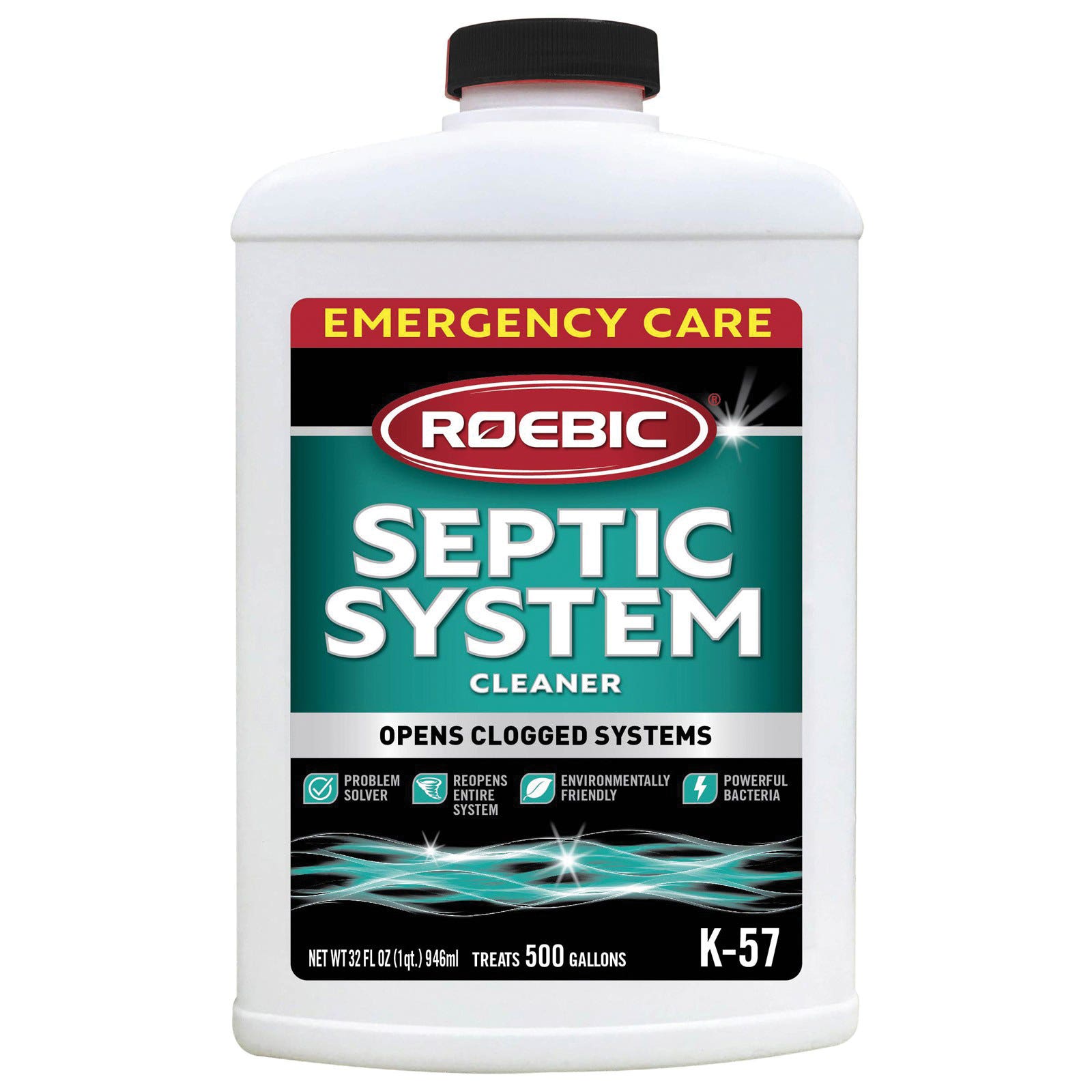 Roebic Septic System Cleaner, Liquid, Clear, 1 qt
