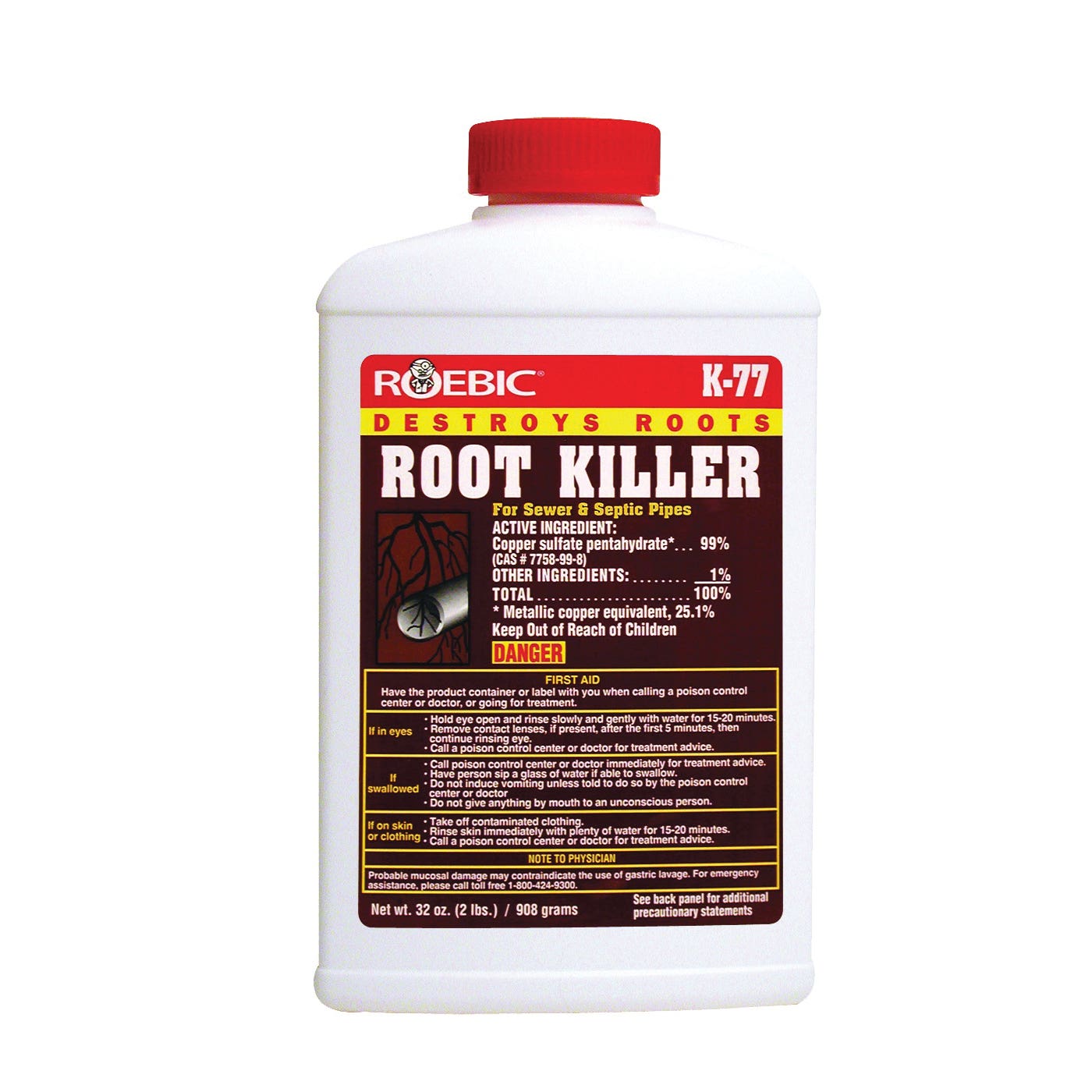 Roebic Root Killer, Crystal, Powder, 2 lb, Bottle