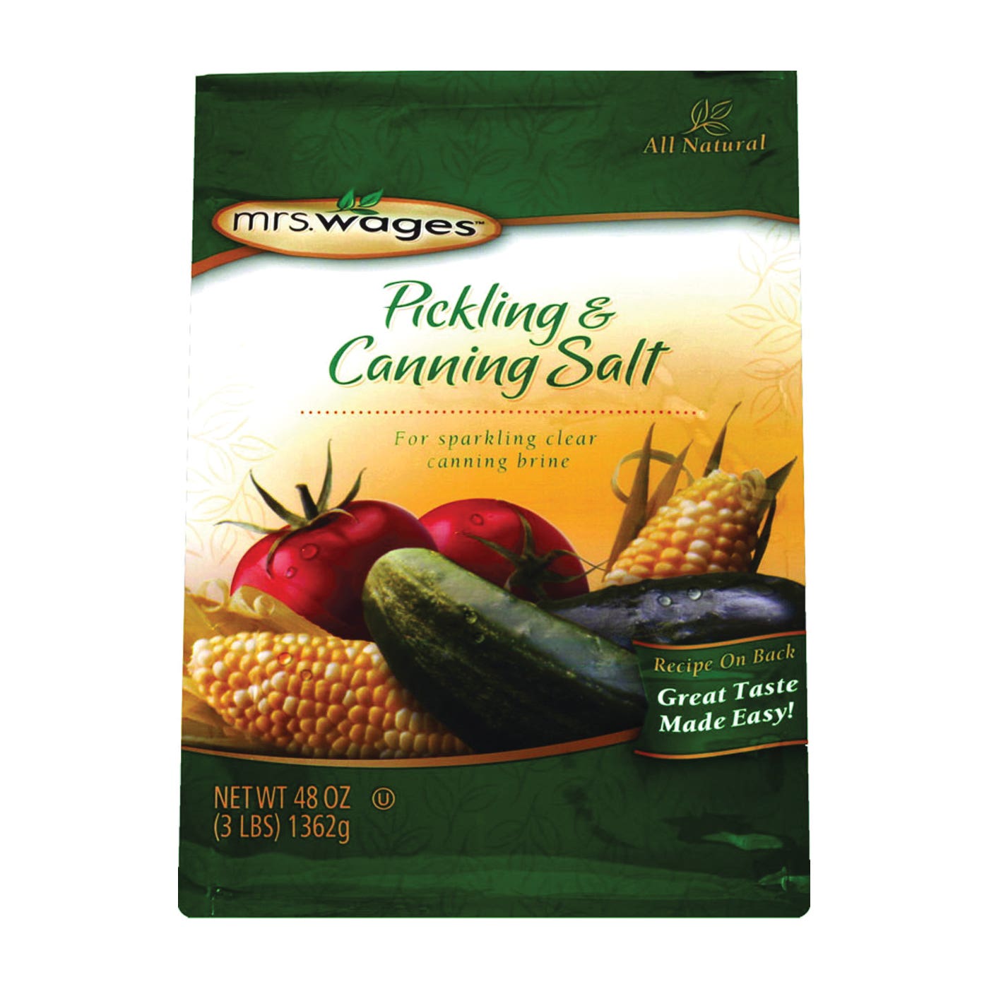 Mrs. Wages W510-B4425 Pickling And Canning Salt, 48 oz Pouch