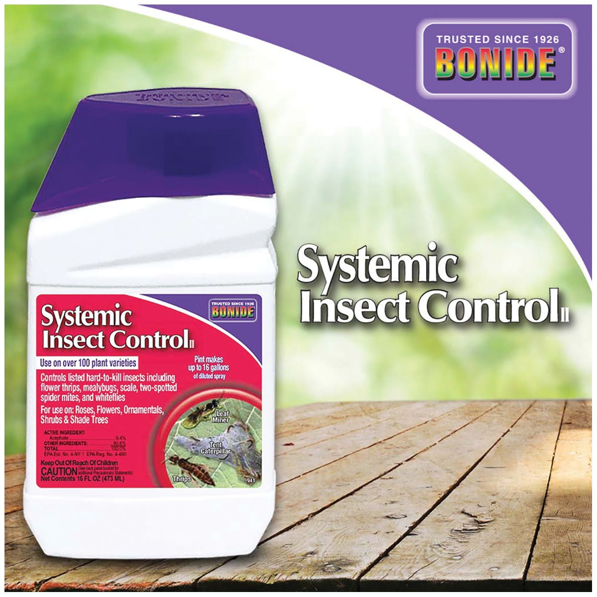 Bonide Systemic Insect Control, Liquid, Spray Application, 1 pt Bottle