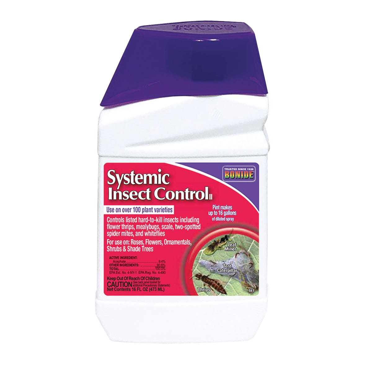 Bonide Systemic Insect Control, Liquid, Spray Application, 1 pt Bottle