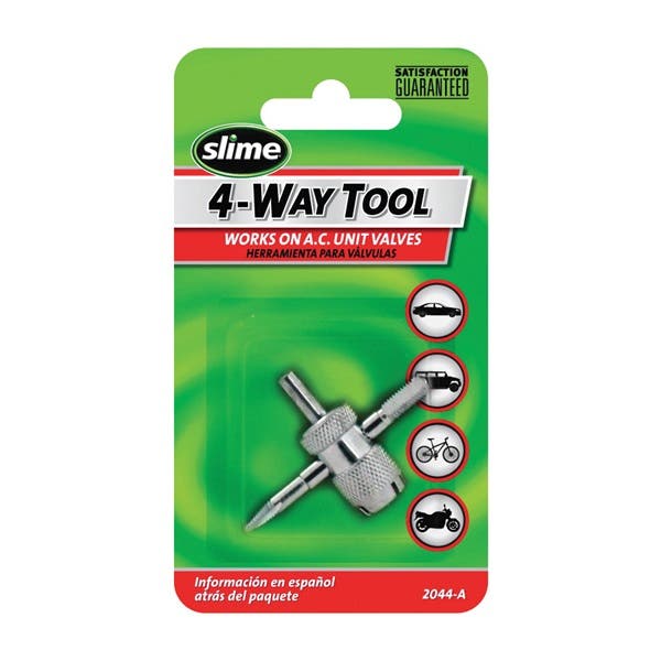Slime 2044-A Tire Valve Tool, 4-Port/Way, Steel