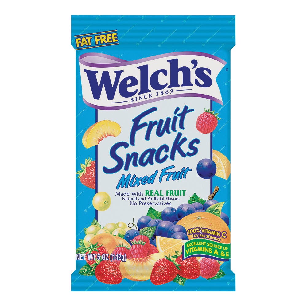 Welch's Fruit Snack, Mixed Fruit Flavor, 5 oz Bag