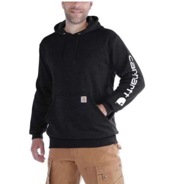 Carhartt 3-Piece Sweatshirt, 2XL, Cotton/Polyester, Black, Hooded Collar