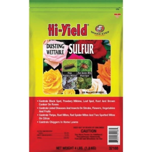 Hi-Yield 32188 Dusting Wettable Sulfur, Solid, Faint of Rotten Egg, 4 lb