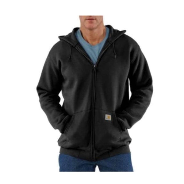 Carhartt Sweatshirt, S, Regular, Cotton/Polyester, Black, Hooded Collar
