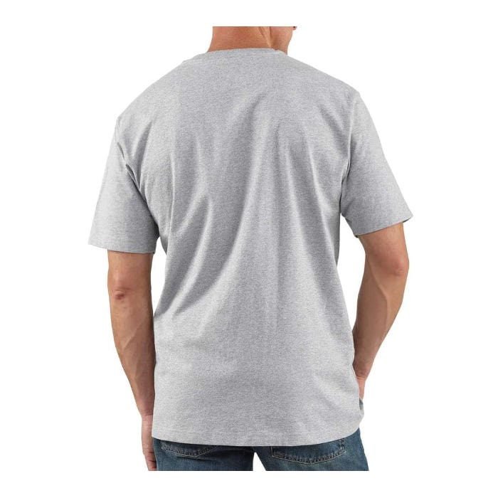 Carhartt T-Shirt, XL, Regular, Cotton, Black, Crew Neck Collar, Short Sleeve, Original Fit, Button Closure